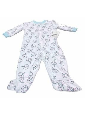 George Baby 3-6 Months One-Piece Pajama Unisex Cats Print Sleepwear for Infants
